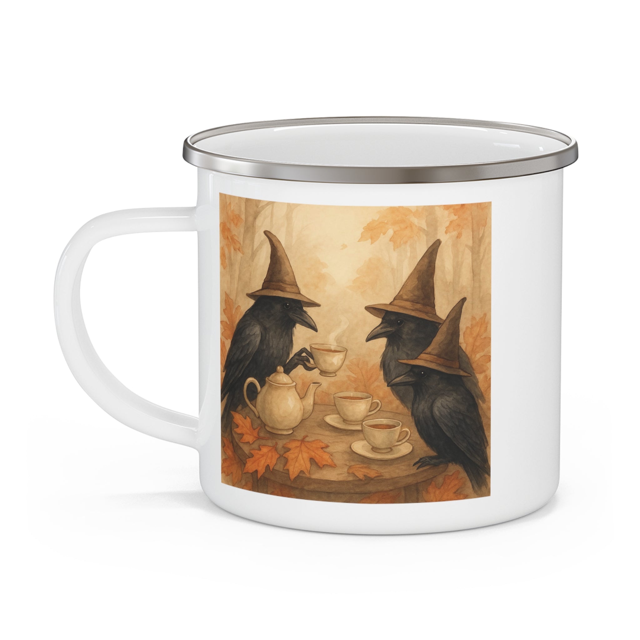 Cawfee Break Enamel Camping Mug | Rustic Outdoor Coffee Cup, Camping Gear, Hiking Gift, Personalized Mug, Unique Gift for Nature Lovers