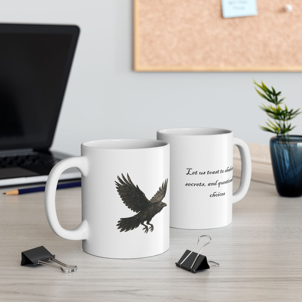Mystical Raven Ceramic Mug | Spiritual Sarcasm Quote Coffee Cup | Unique Gift for Nature Lovers | Home Decor | 11oz & 15oz