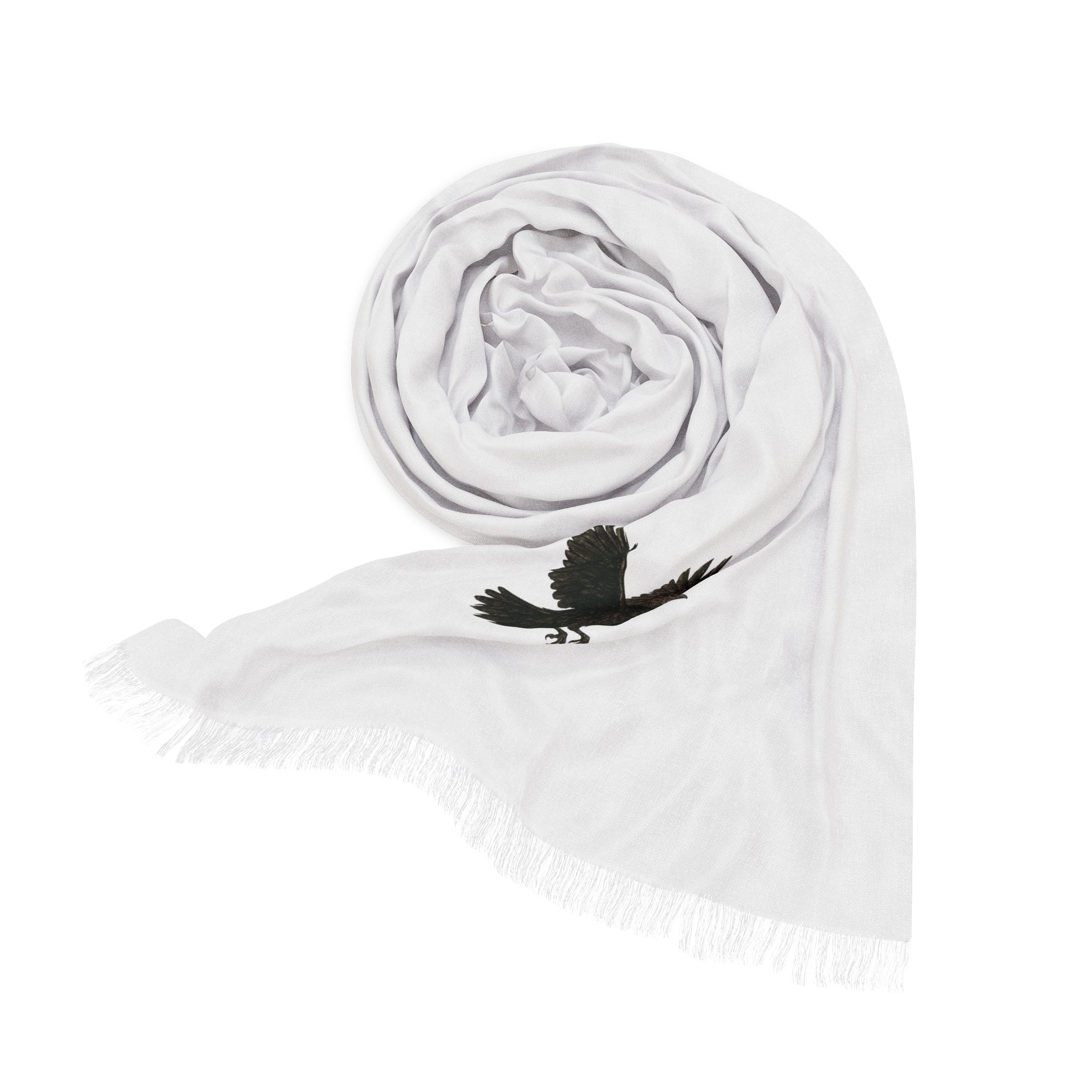 Light Scarf with Raven Design