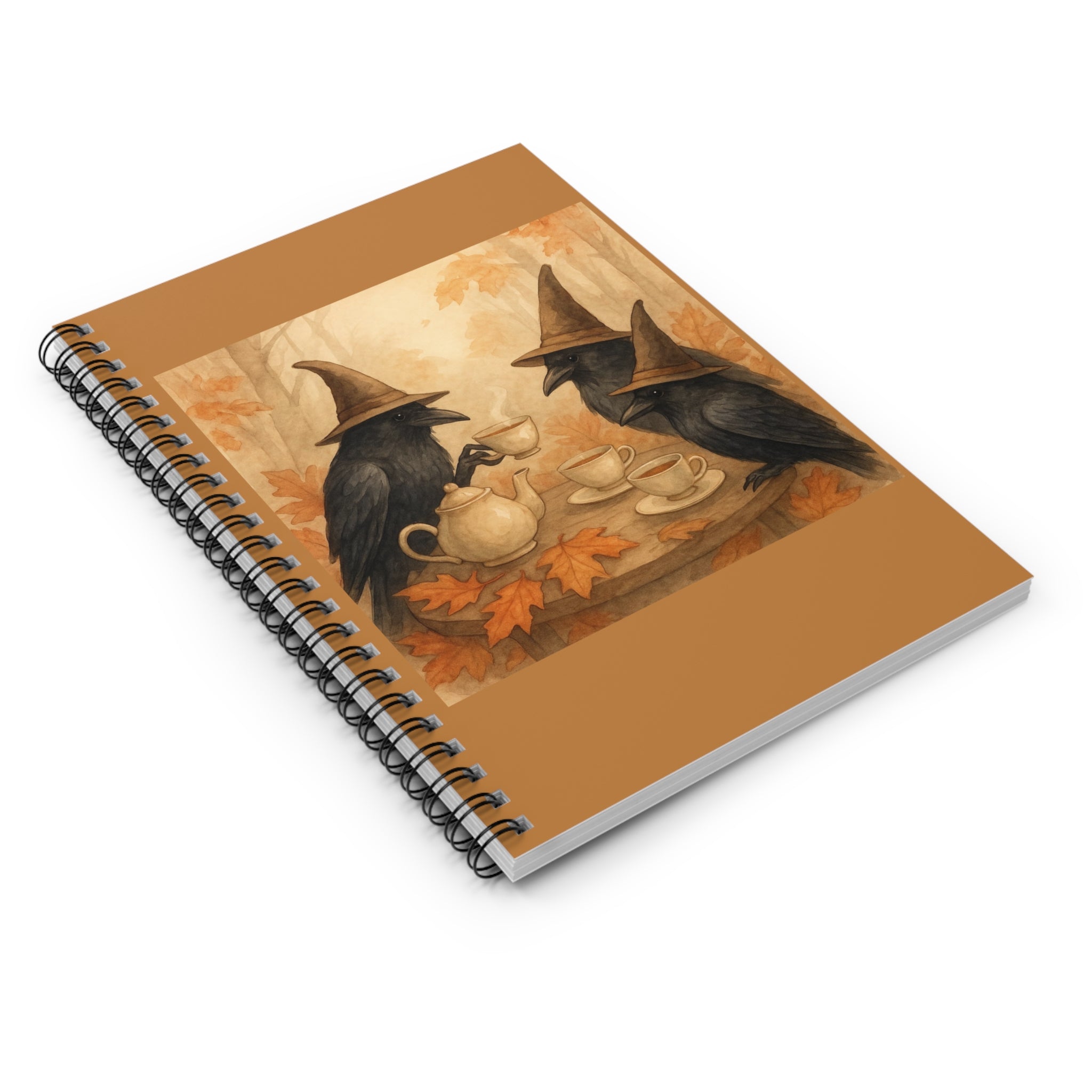 Witchy Raven Spiral Notebook - Autumn Vibes, Halloween Journal, Writing Gift, Cute Stationery, Fall Decor