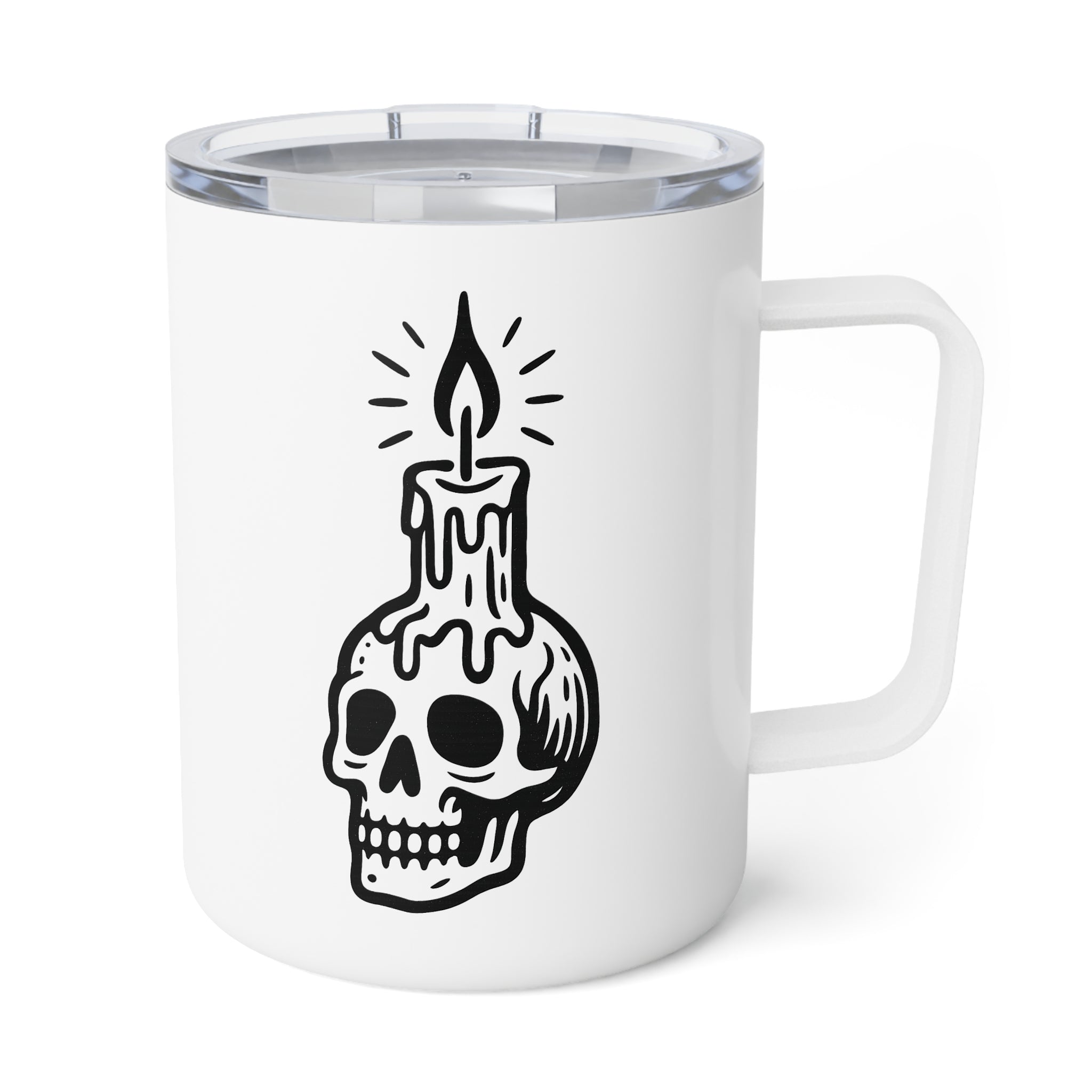 Stylish Insulated Coffee Mug - Unique Skull Design, Perfect for Gifts, Halloween, Home Office, Coffee Lovers, and Trendy Drinkware