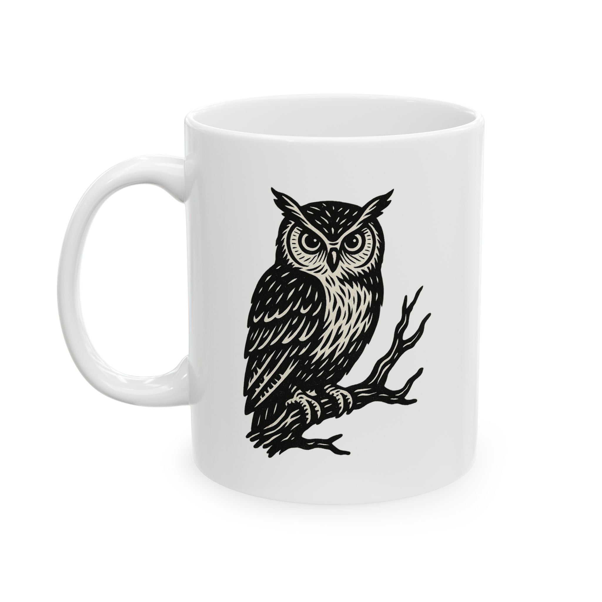 Mug with 'My higher Self rolls her eyes a lot' and Spiritual Owl Design