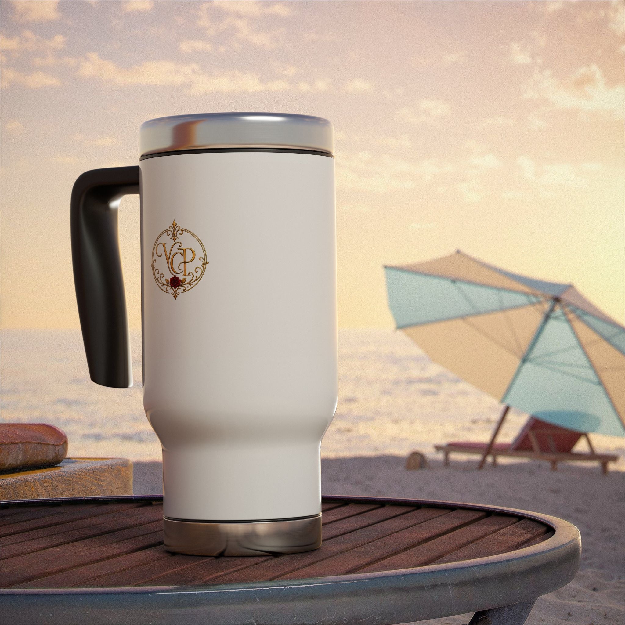 Personalized Gold Monogram Travel Mug - Your Perfect Companion for Every Sip