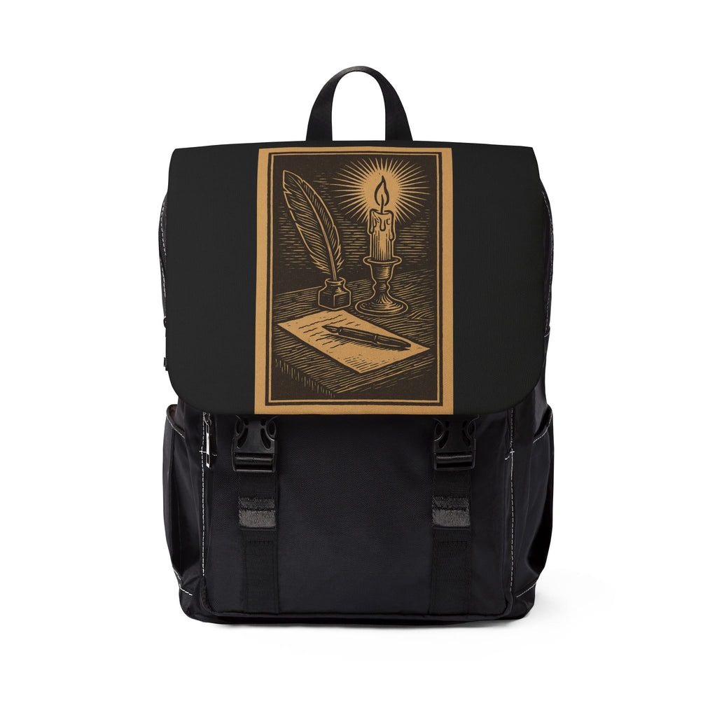 Vintage Writer's Shoulder Backpack, Casual Bookbag for Students, Literary Gift, Travel Rucksack, Gift for Writers & Poets