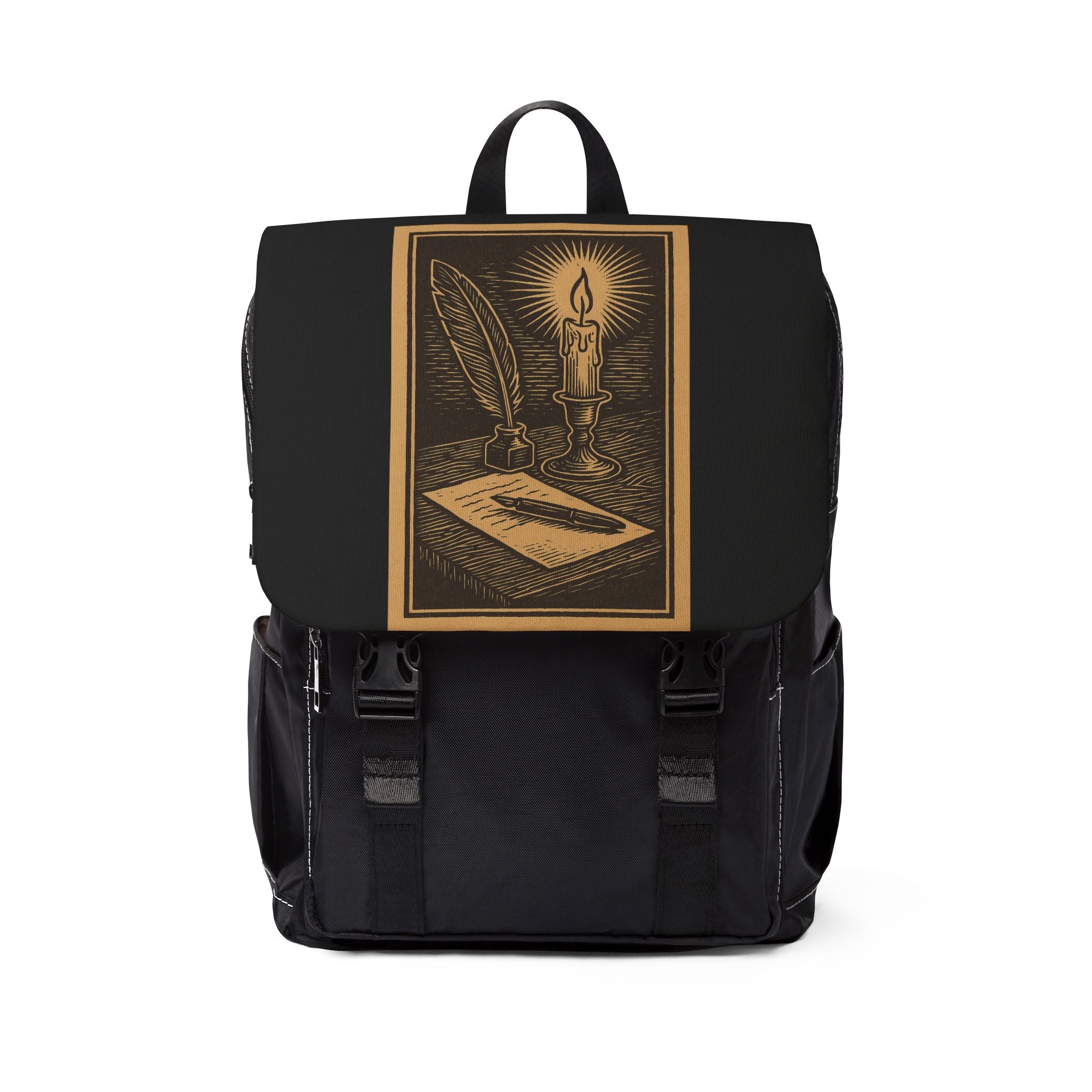 Vintage Writer's Shoulder Backpack, Casual Bookbag for Students, Literary Gift, Travel Rucksack, Gift for Writers & Poets