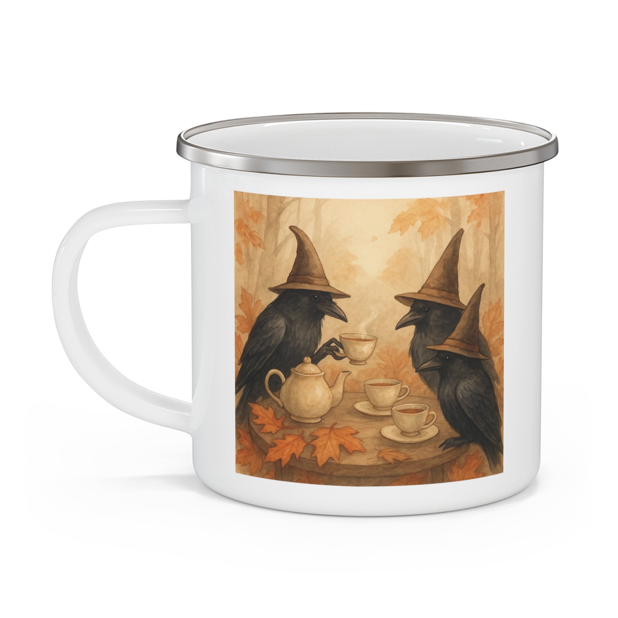 Cawfee Break Enamel Camping Mug | Rustic Outdoor Coffee Cup, Camping Gear, Hiking Gift, Personalized Mug, Unique Gift for Nature Lovers