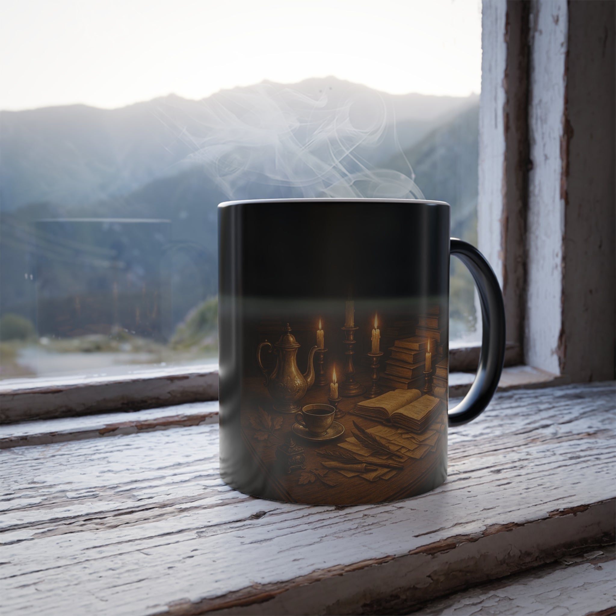 Elegant Color Morphing Mug - Cozy Vibe, Perfect Gift for Book Lovers & Coffee Enthusiasts, Great for Home or Office, Unique Holiday Mug