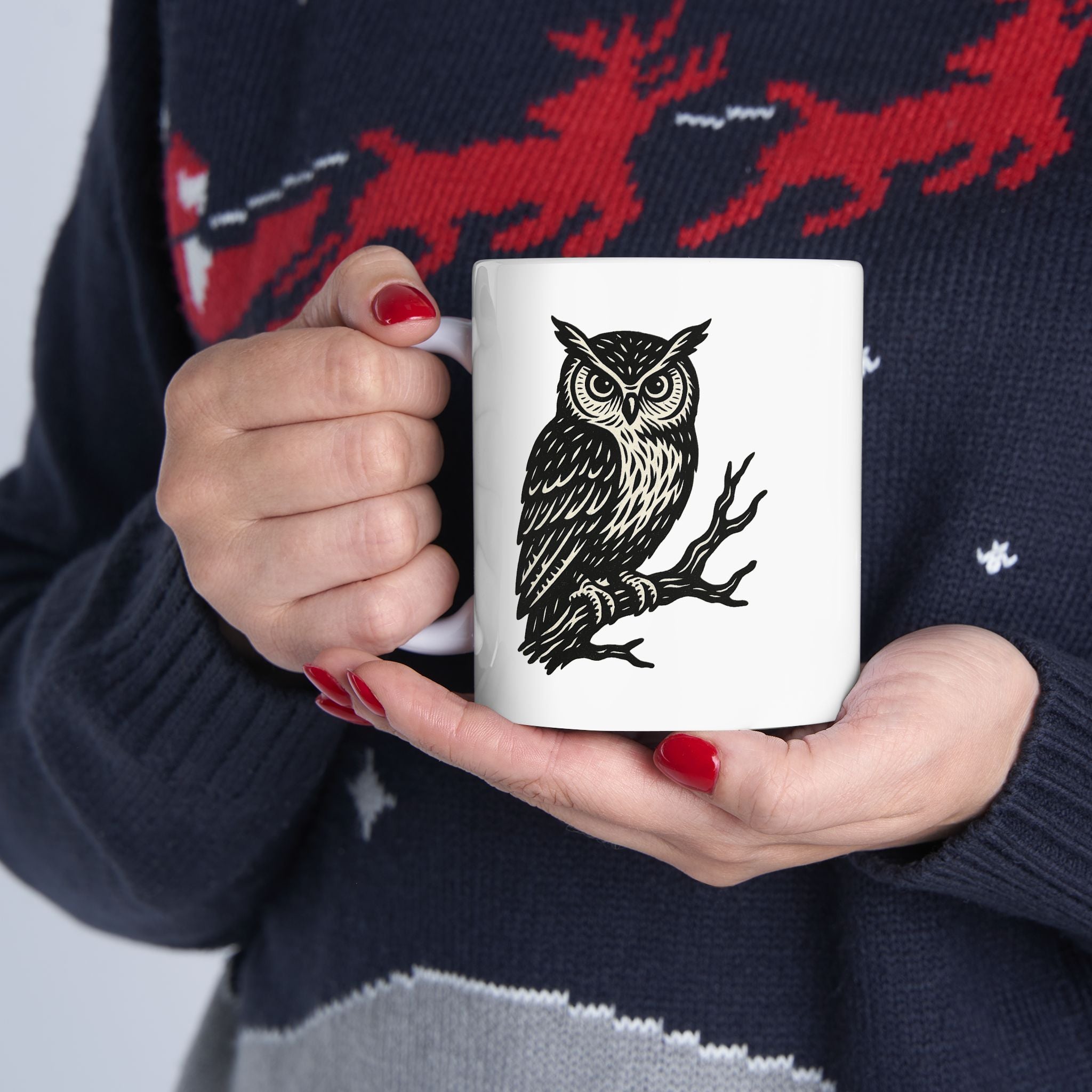 Mug with 'My higher Self rolls her eyes a lot' and Spiritual Owl Design