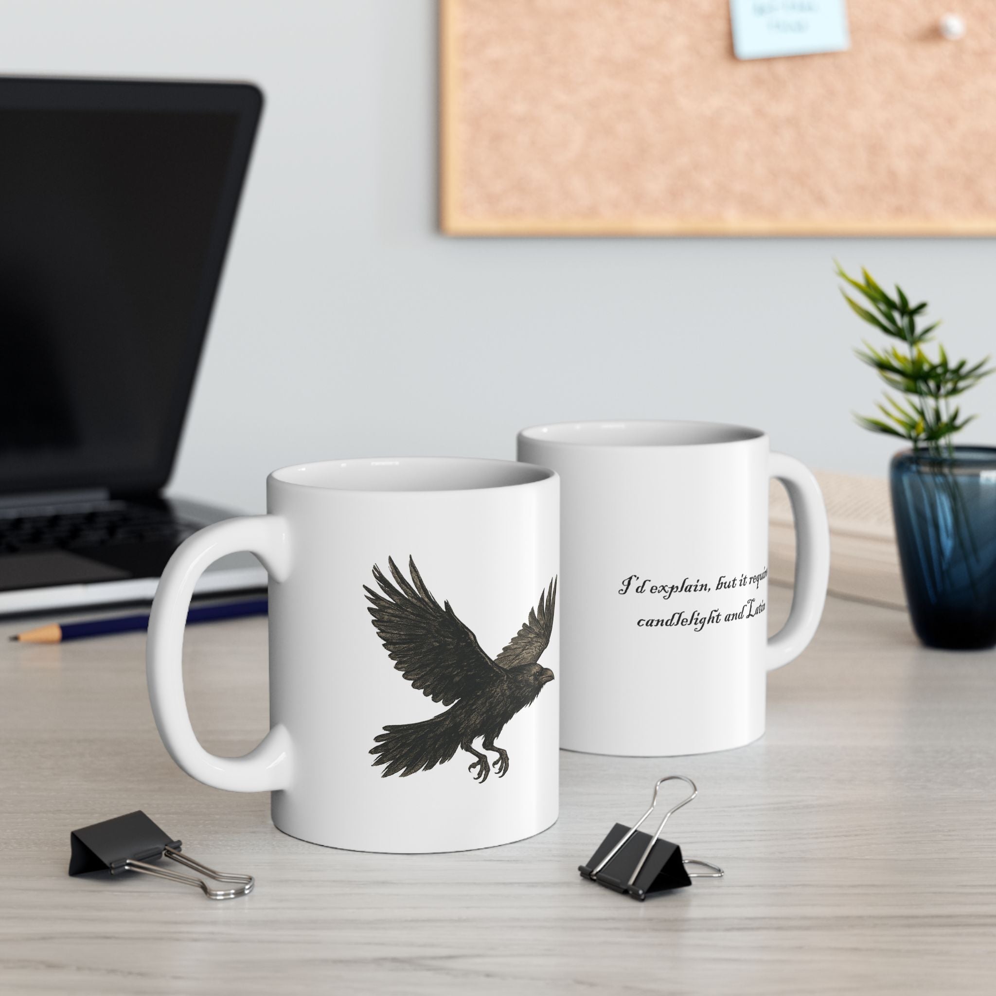 Mug - Spiritual Sarcasm with a Raven Ceramic Mug (11oz, 15oz)