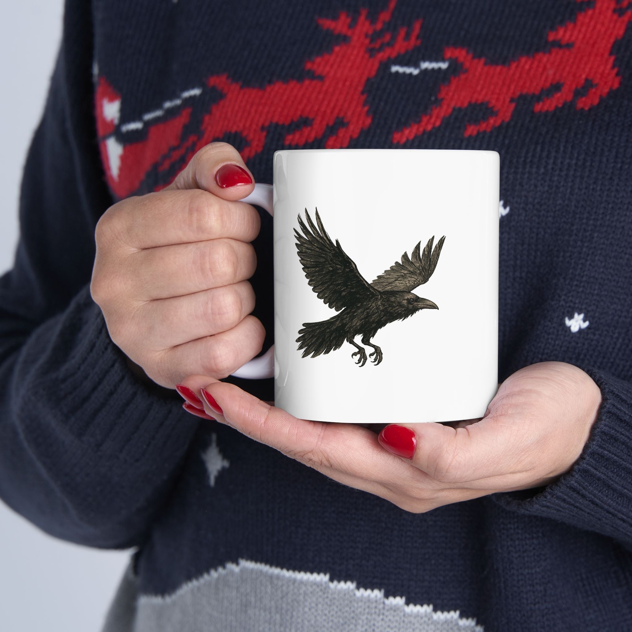 Mystical Raven Ceramic Mug | Spiritual Sarcasm Quote Coffee Cup | Unique Gift for Nature Lovers | Home Decor | 11oz & 15oz
