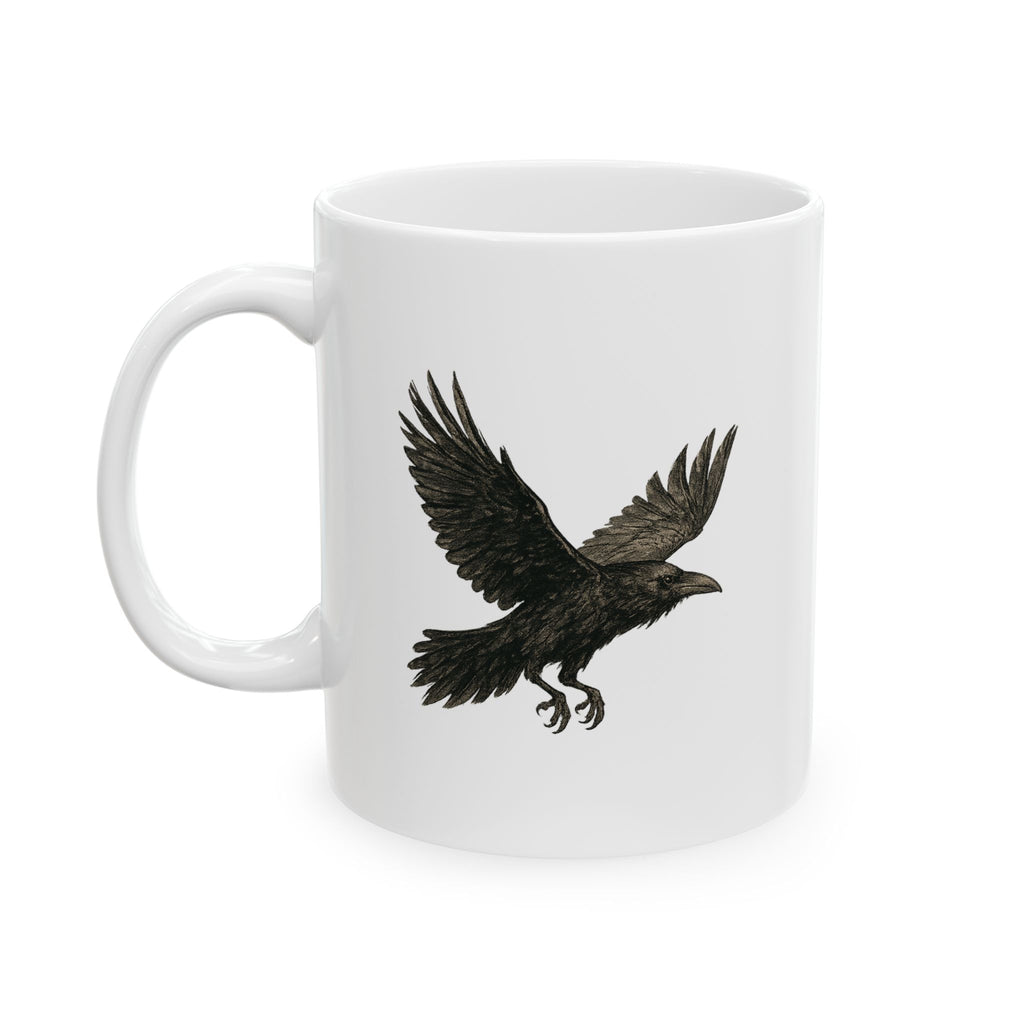 Mystical Raven Ceramic Mug | Spiritual Sarcasm Quote Coffee Cup | Unique Gift for Nature Lovers | Home Decor | 11oz & 15oz