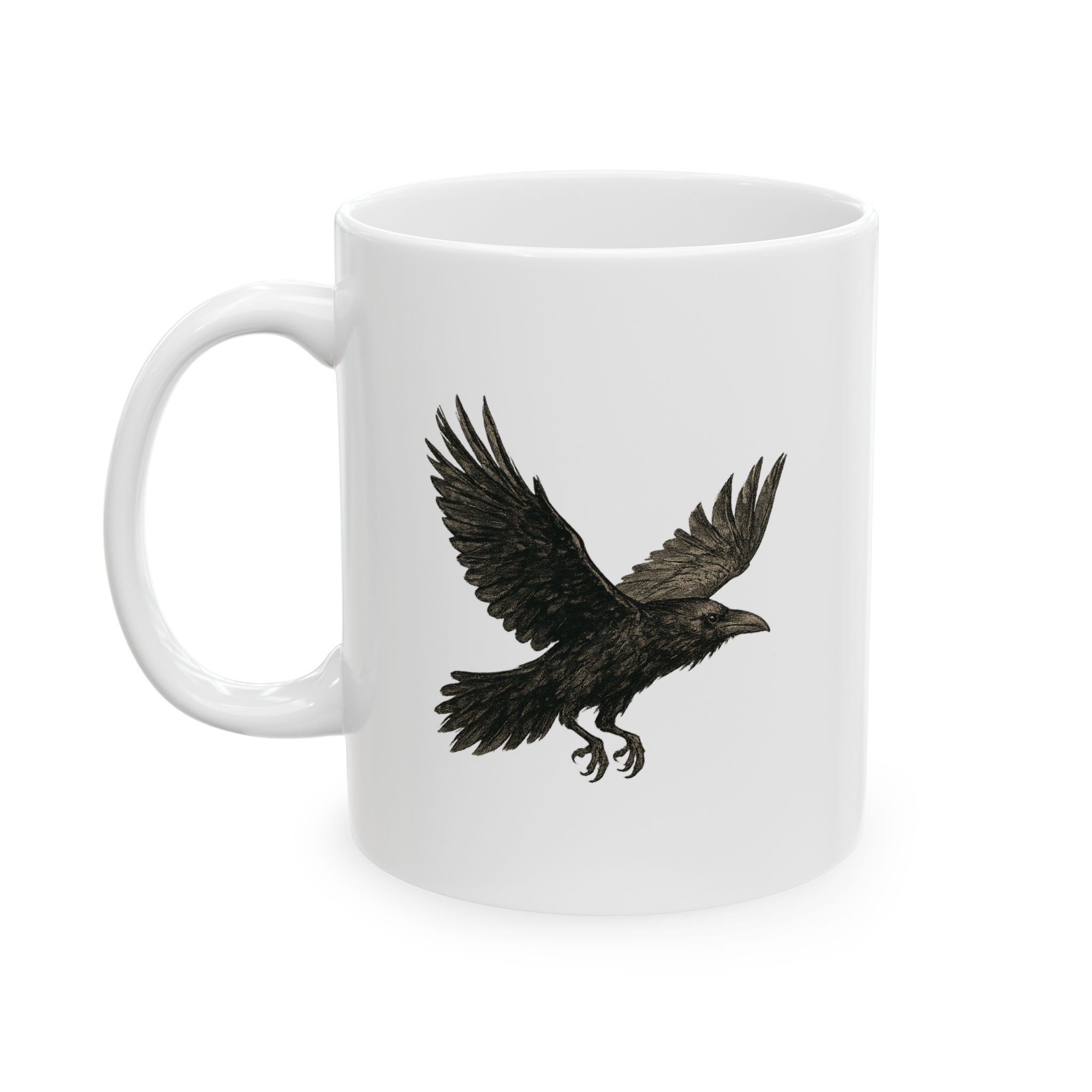 Mystical Raven Ceramic Mug | Spiritual Sarcasm Quote Coffee Cup | Unique Gift for Nature Lovers | Home Decor | 11oz & 15oz
