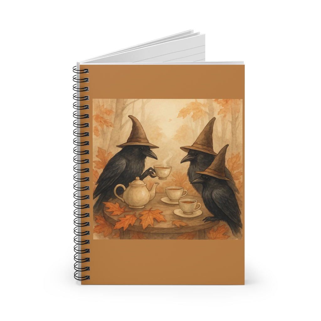 Witchy Raven Spiral Notebook - Autumn Vibes, Halloween Journal, Writing Gift, Cute Stationery, Fall Decor