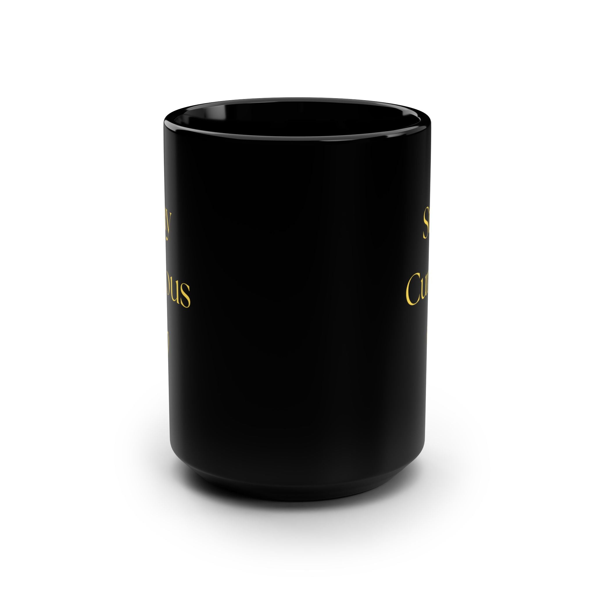 Stay Curious Black Mug – 15oz Inspirational Coffee Cup