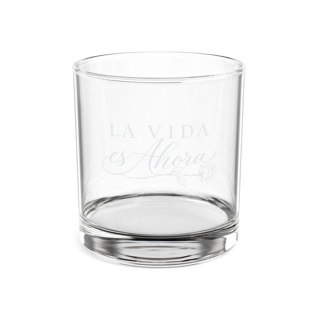 La Vida es Ahora Rose Engraved Whiskey Glass