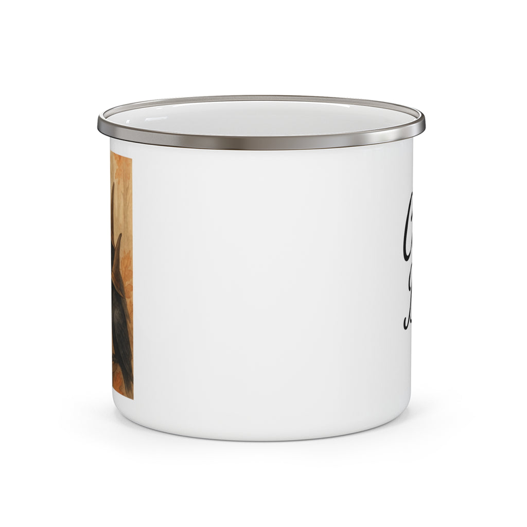 Cawfee Break Enamel Camping Mug | Rustic Outdoor Coffee Cup, Camping Gear, Hiking Gift, Personalized Mug, Unique Gift for Nature Lovers