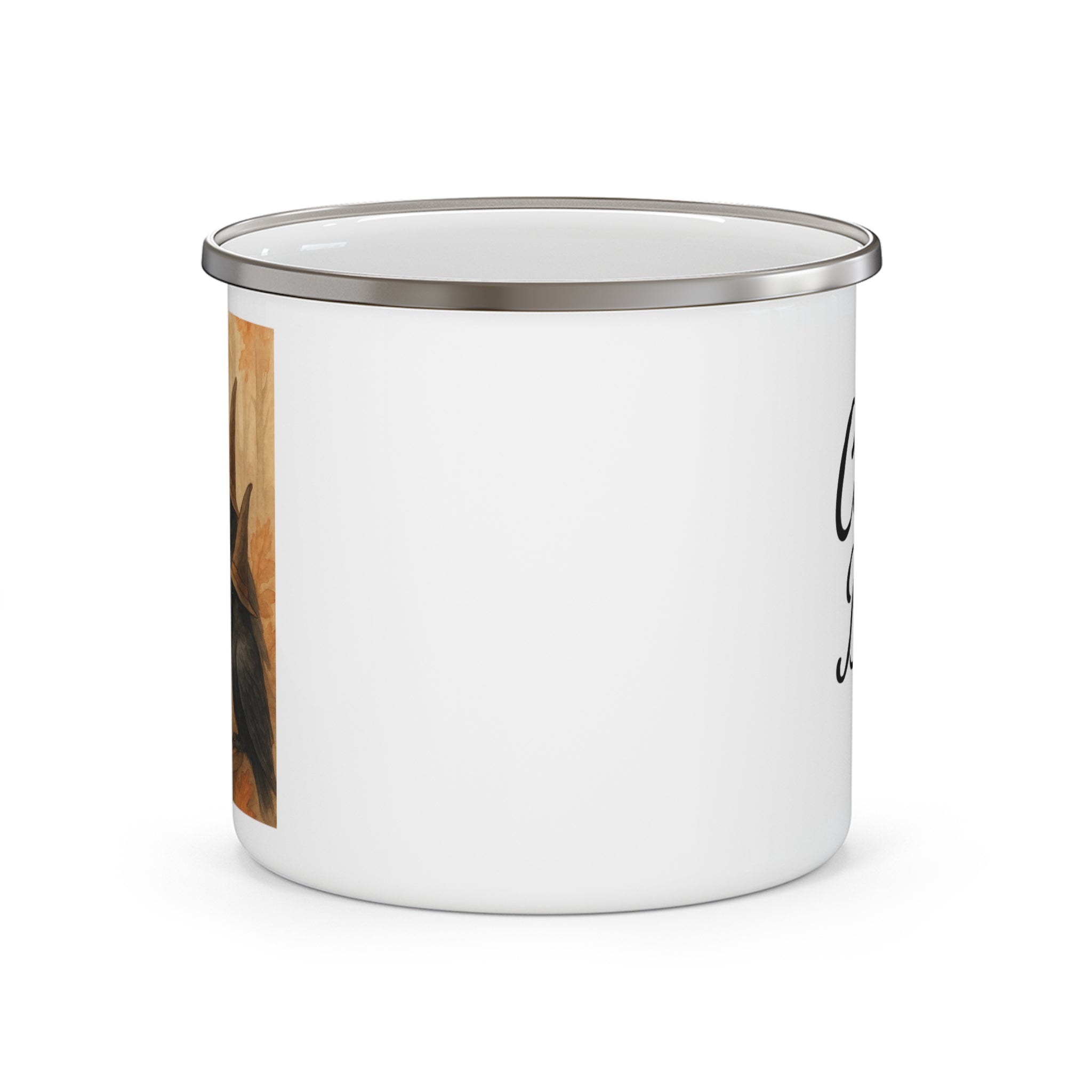 Cawfee Break Enamel Camping Mug | Rustic Outdoor Coffee Cup, Camping Gear, Hiking Gift, Personalized Mug, Unique Gift for Nature Lovers